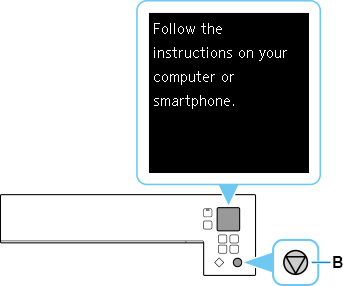 Easy wireless connect screen: Follow the instructions on your computer or smartphone.